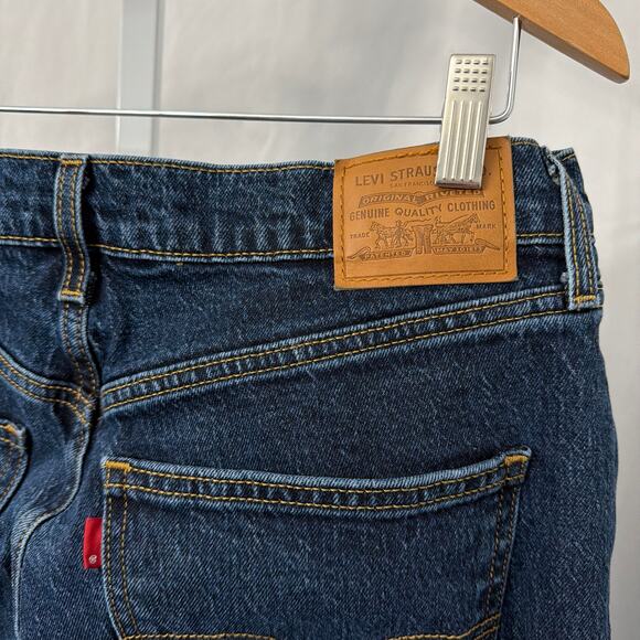 Levi's Premium 70's High Flare Jeans Womens 33 x 34 Dark Wash Blue Denim - Picture 9 of 11